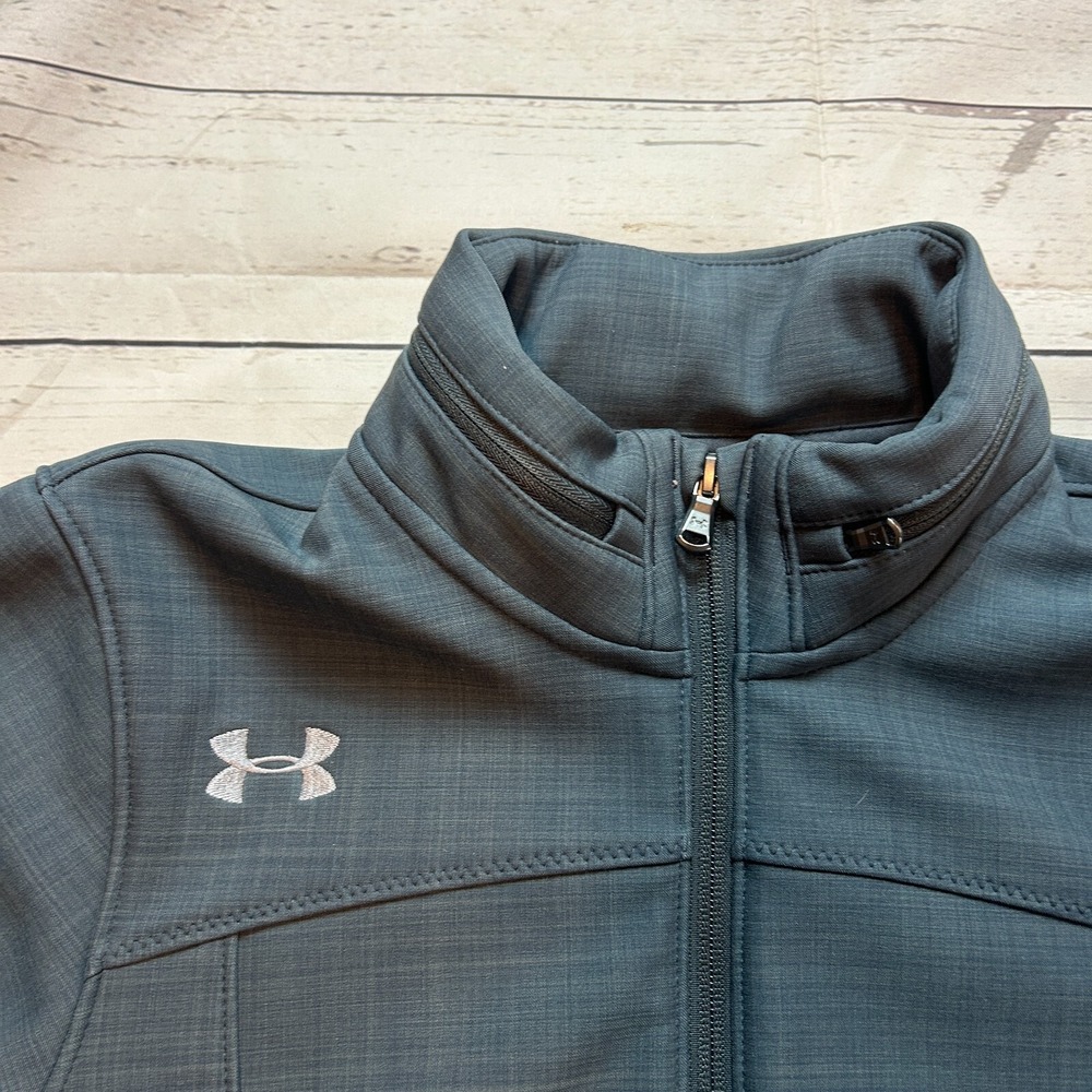 Under Armour Jacket Gray Soft Shell Cold Gear Loo… - image 3